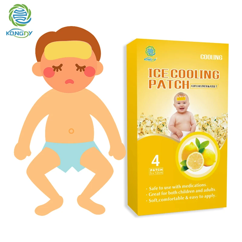 Детская антипиретическая наклейка KONGDY 4 шт./кор. пластырь с охлаждающей грехой