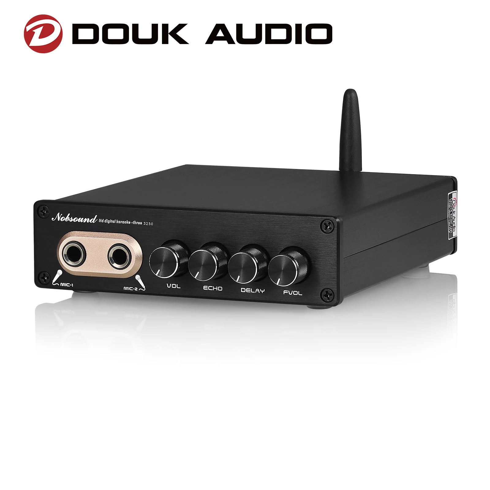 

Douk Audio Home/KTV Karaoke Digital Amplifier w/Dual Microphone Inputs Audio Mixer Bluetooth 5.0 Stereo Amp 130W+130W