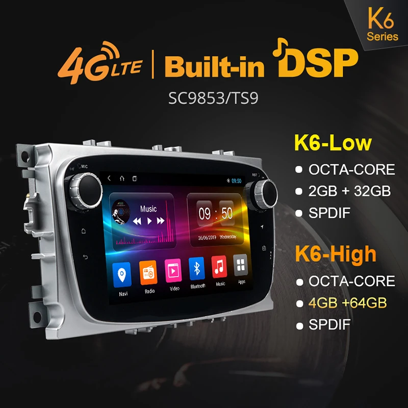 Ownice K1 Автомобильный мультимедийный плеер Android gps 2 Din dvd автомобиля для FORD/Focus/S