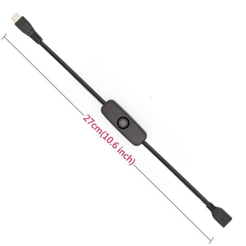 black Для Raspberry PI power USB кабель с переключателем включения/выключения управления питанием для Pi 3 Модель B+/B/2/Zero/w - Цвет: black