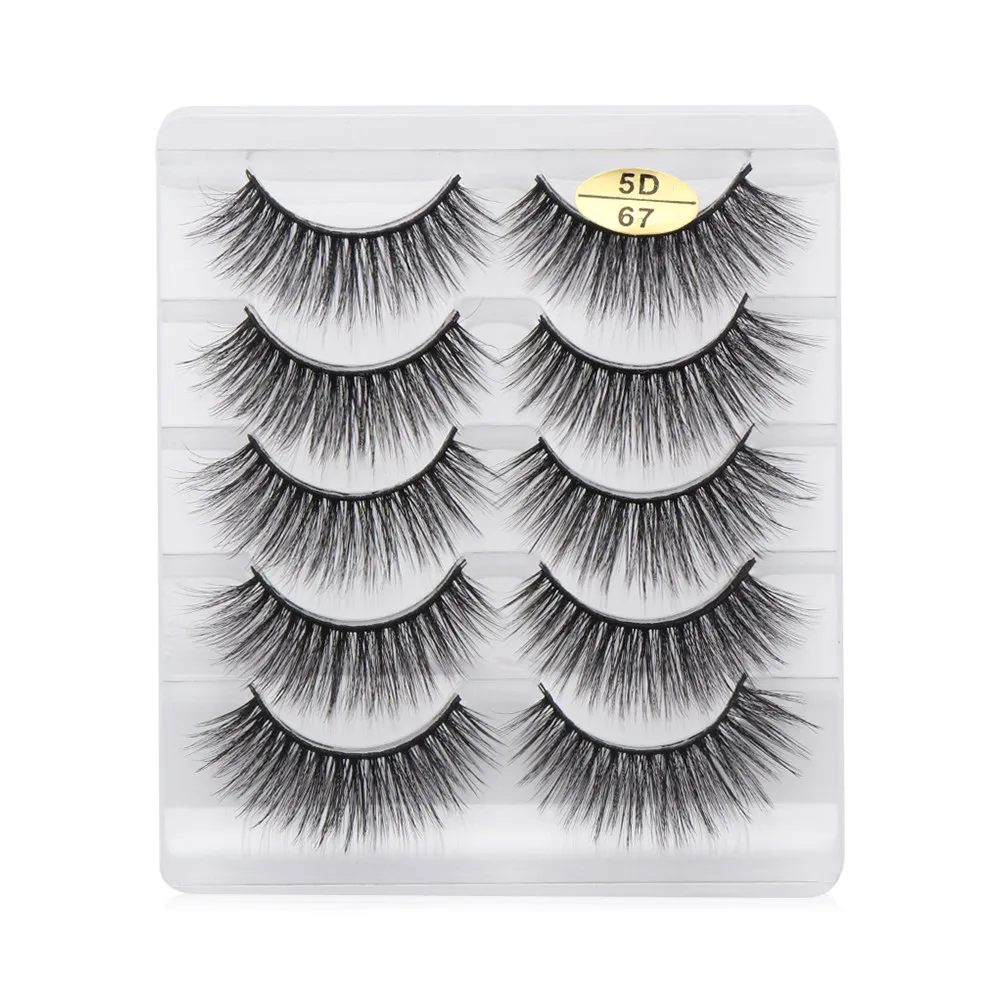 5 пар Pro Woman 3D накладные ресницы Wispies Cross Длинные Накладные из Натурального Волоса