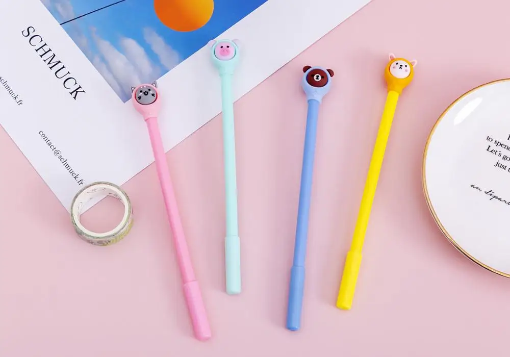 Creative Cartoon Cheap and Affordable Small Animal Student Gel Pen Black 0.5mm Stationery School Office Supplies Gift | Канцтовары для