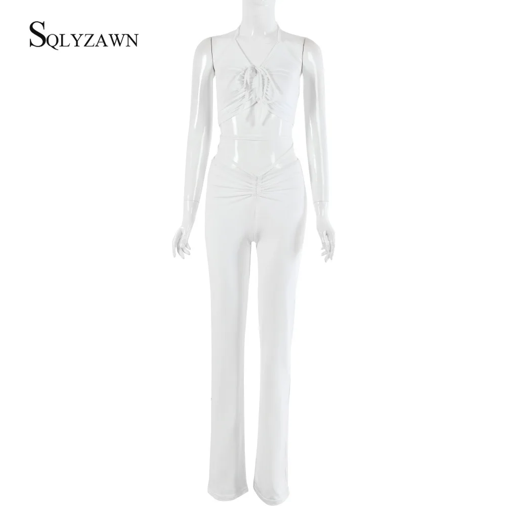 Крутая женская уличная одежда бюстгальтер на шнуровке топ и открытые брюки