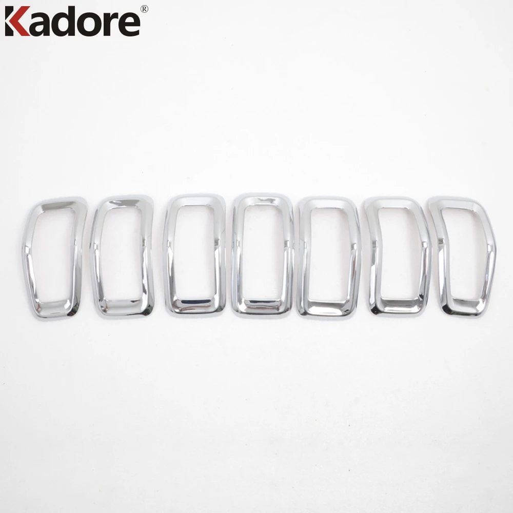 Передняя вставка для Jeep Cherokee 2014 2015 2016 ABS Chrome накладка на решетку кузова автомобиля