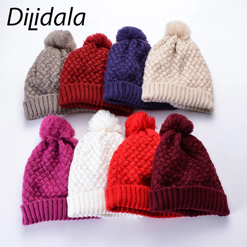 Dilidala осенне-зимняя теплая шерстяная вязаная шапка Толстая мужская и женская пара