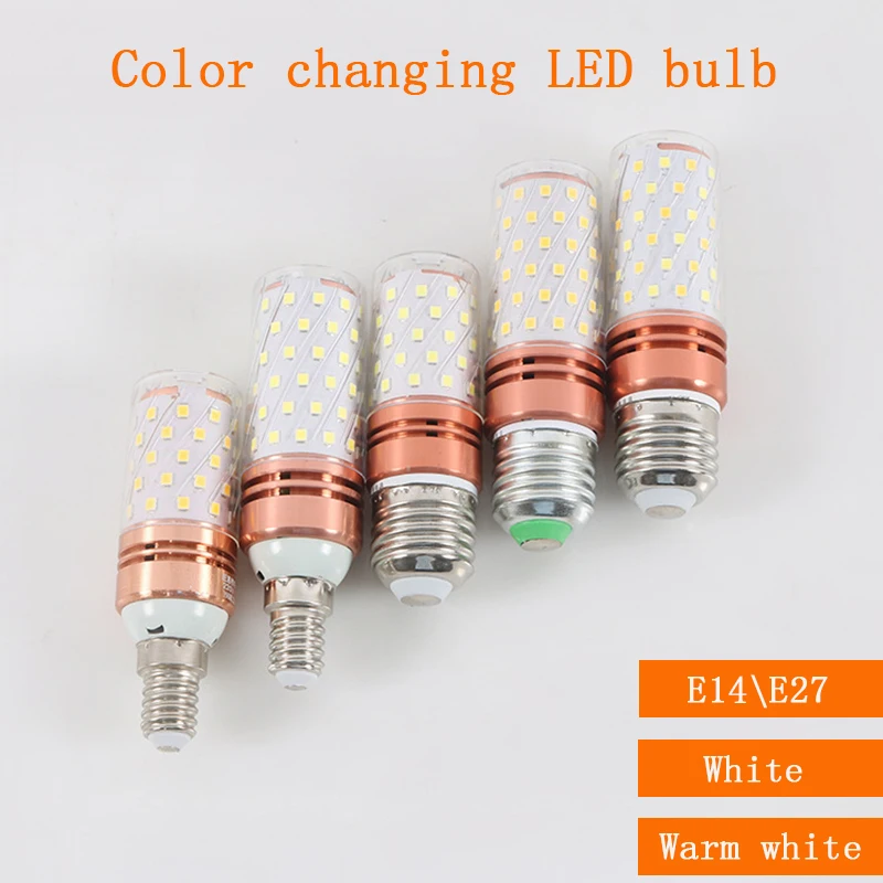 LED lights light candle bulb E14small screw white warm two color changing dimming 12w16w modern lamp smart home CCC lamps leds