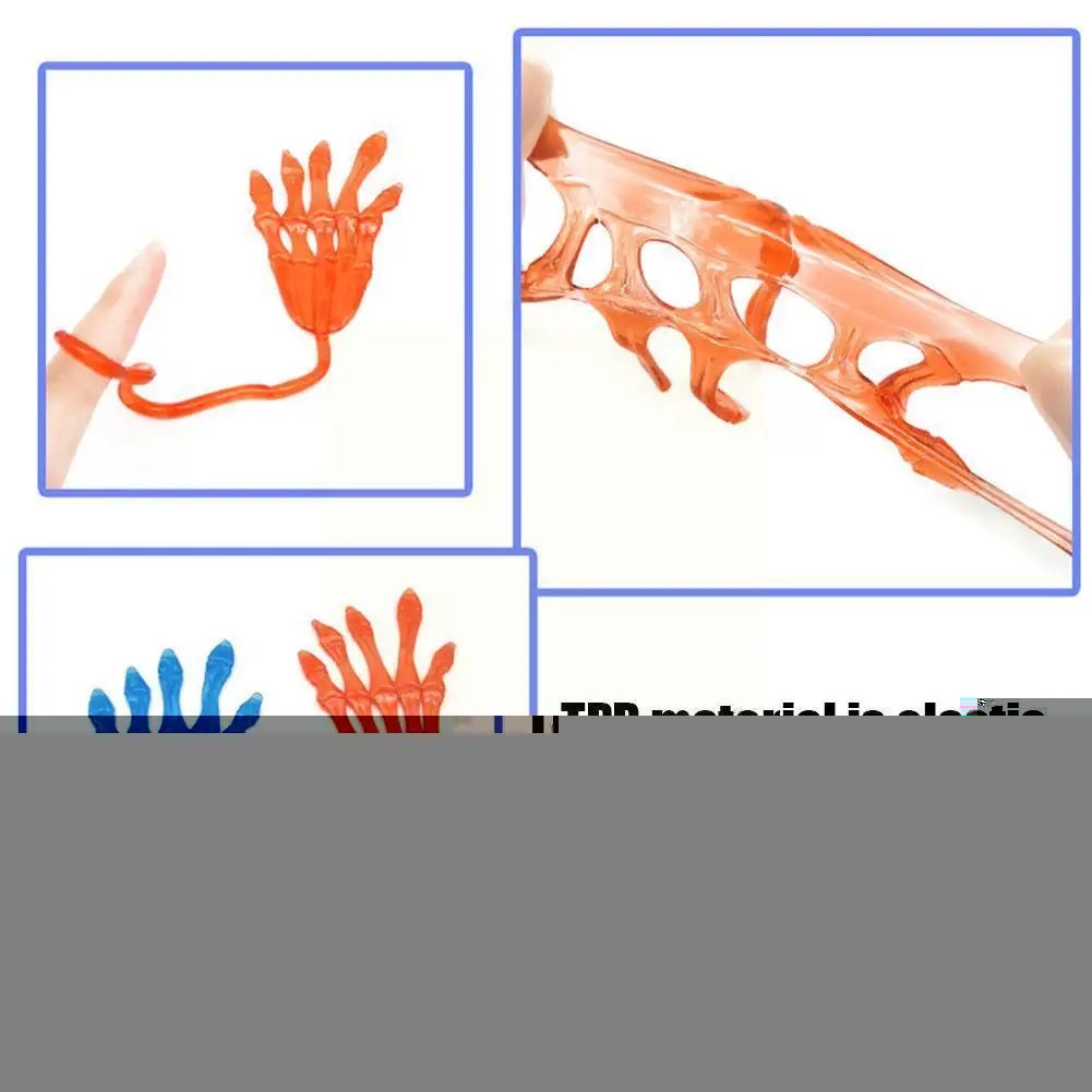 

Soft Rubber Hand Bone Vent Sticky Hand Toy Elastic Stretch Halloween Tricky Toys For Kids Random Color S7p5