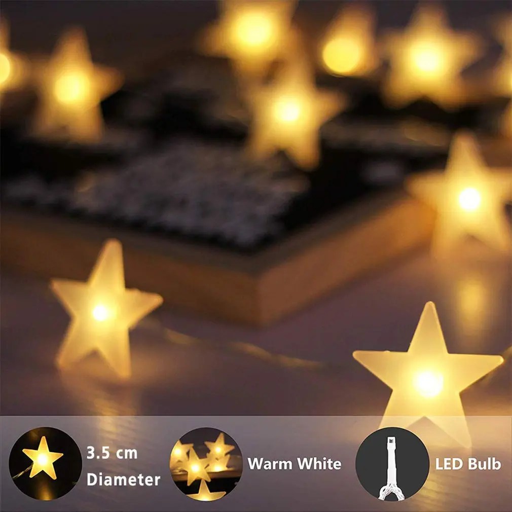 

Star Lights String Battery Charged Star Decorations Warm White Decorative Stars For Weddings Birthday