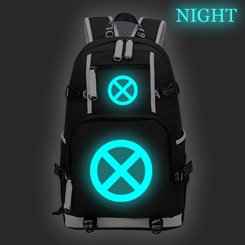 Горячий Рюкзак Супергероя Супермен Мстители Железный Человек Светящаяся Большая школьная сумка для путешествий на каждый день.