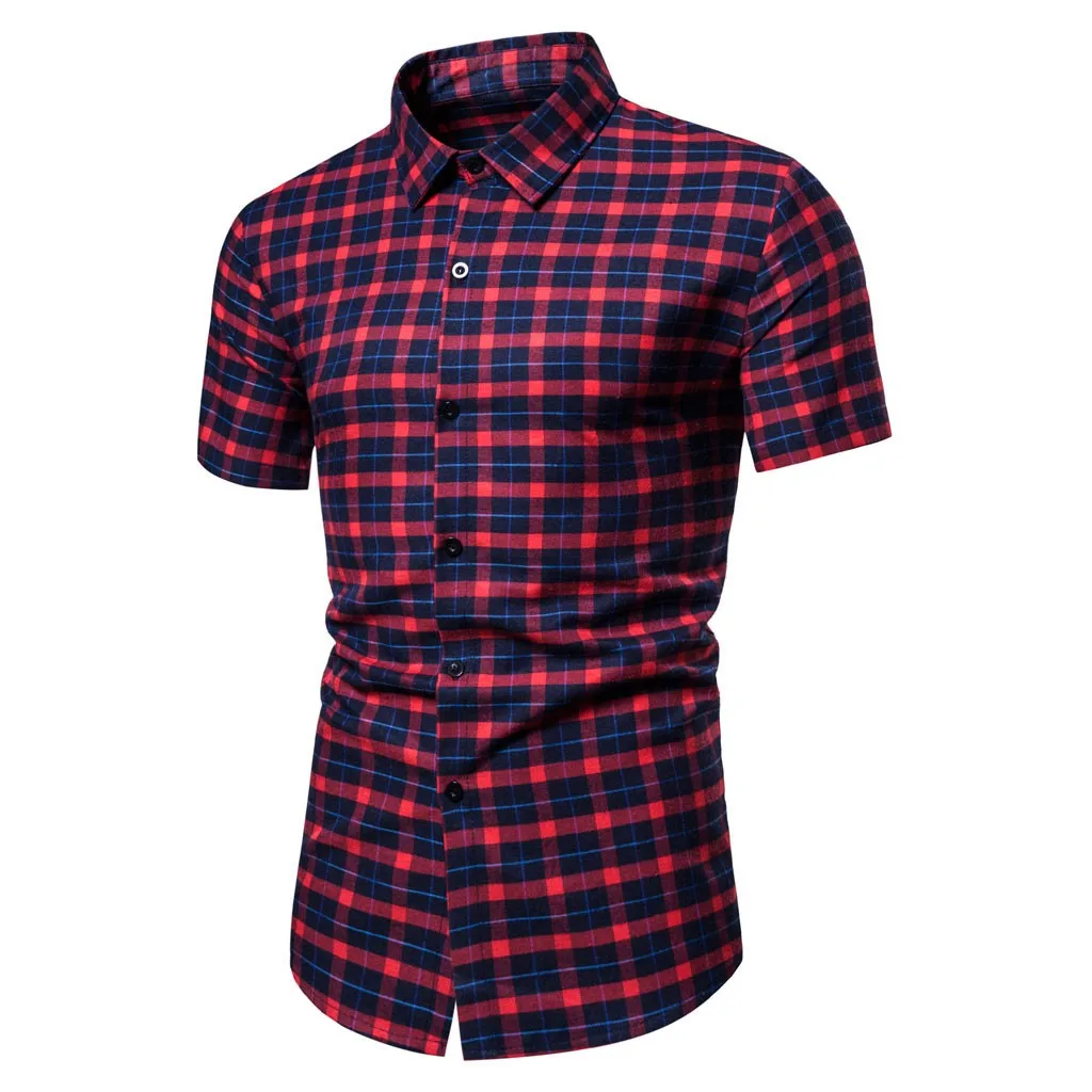 Camisas para hombre Мужская модная клетчатая комбинированная Свободная рубашка в