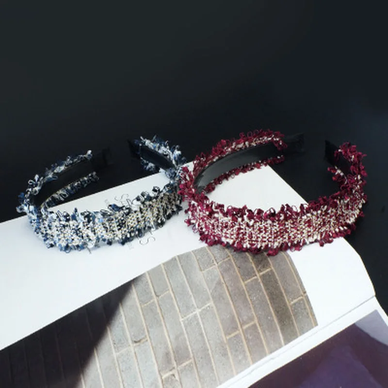 1 шт. Кружевная повязка для волос с жемчугом женщин на голову кисточкой тюрбан