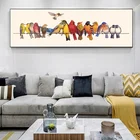 Картина на холсте, с изображением птиц на проволоке, в скандинавском стиле, для украшения гостиной, изображение животного на стене