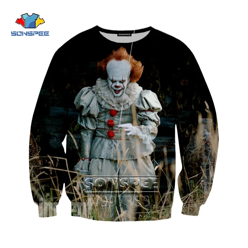 SONSPEE Stephen King's It clown Harajuku/футболка с 3d принтом для мальчиков и девочек-подростков/толстовки/шорты Детская одежда X213