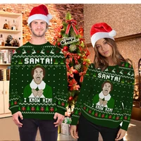christmas couple sweater new year spring festival fashion costume european american style long sleeve cartoon print clothing