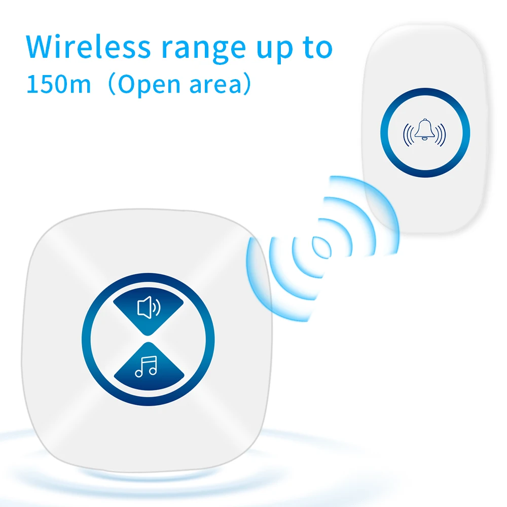 Лидер продаж водонепроницаемый беспроводной дверной звонок Ночной светильник