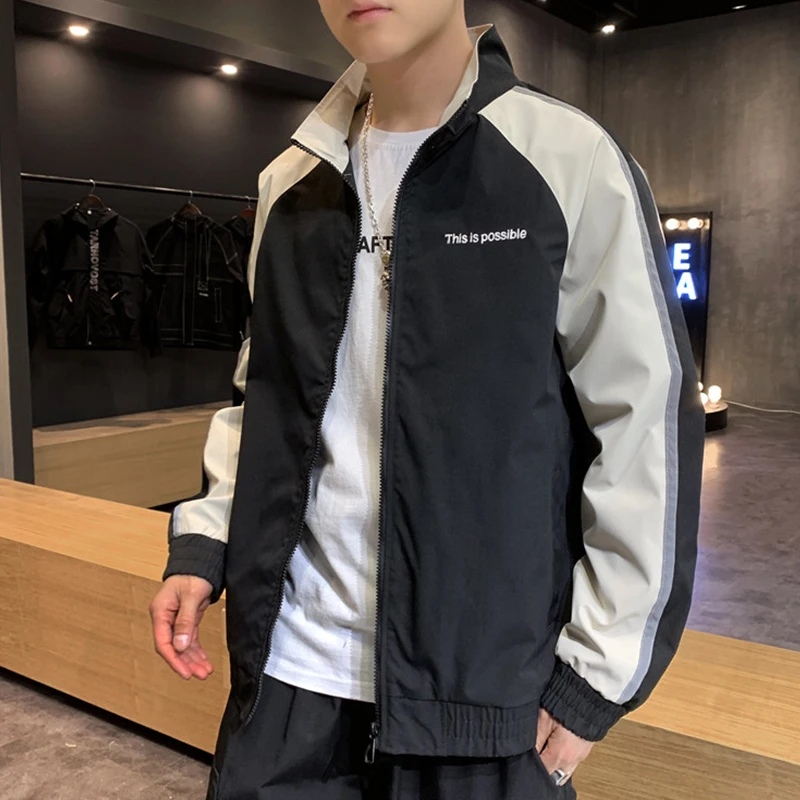 Куртка мужская с воротником стойкой на молнии батальных размеров|Мужские куртки|