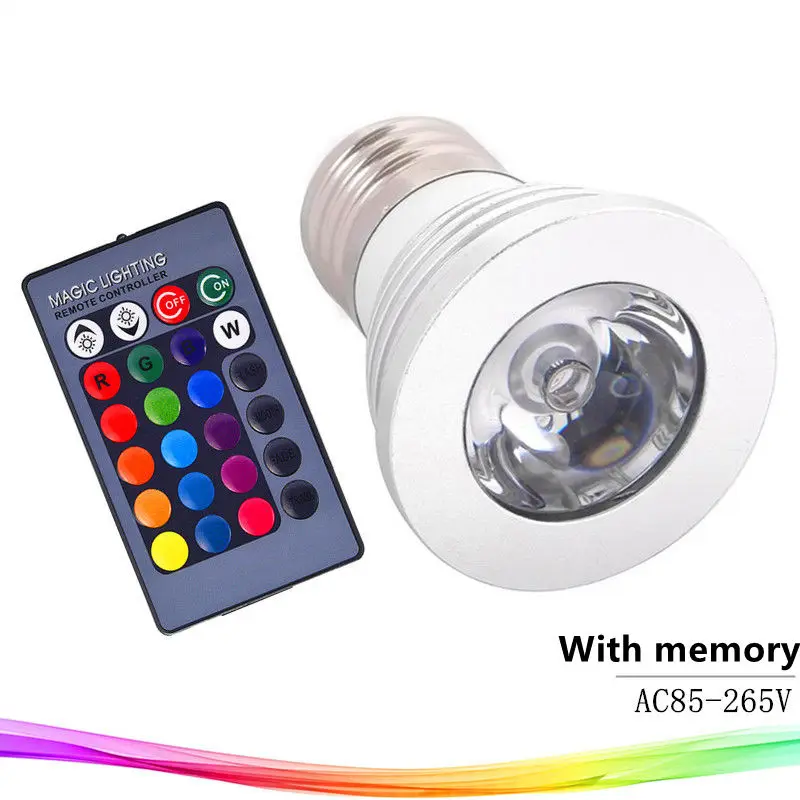 RTGBRT 16 цветов RGB Точечный светильник Светодиодная лампа на чашку 3 Вт светодиодный