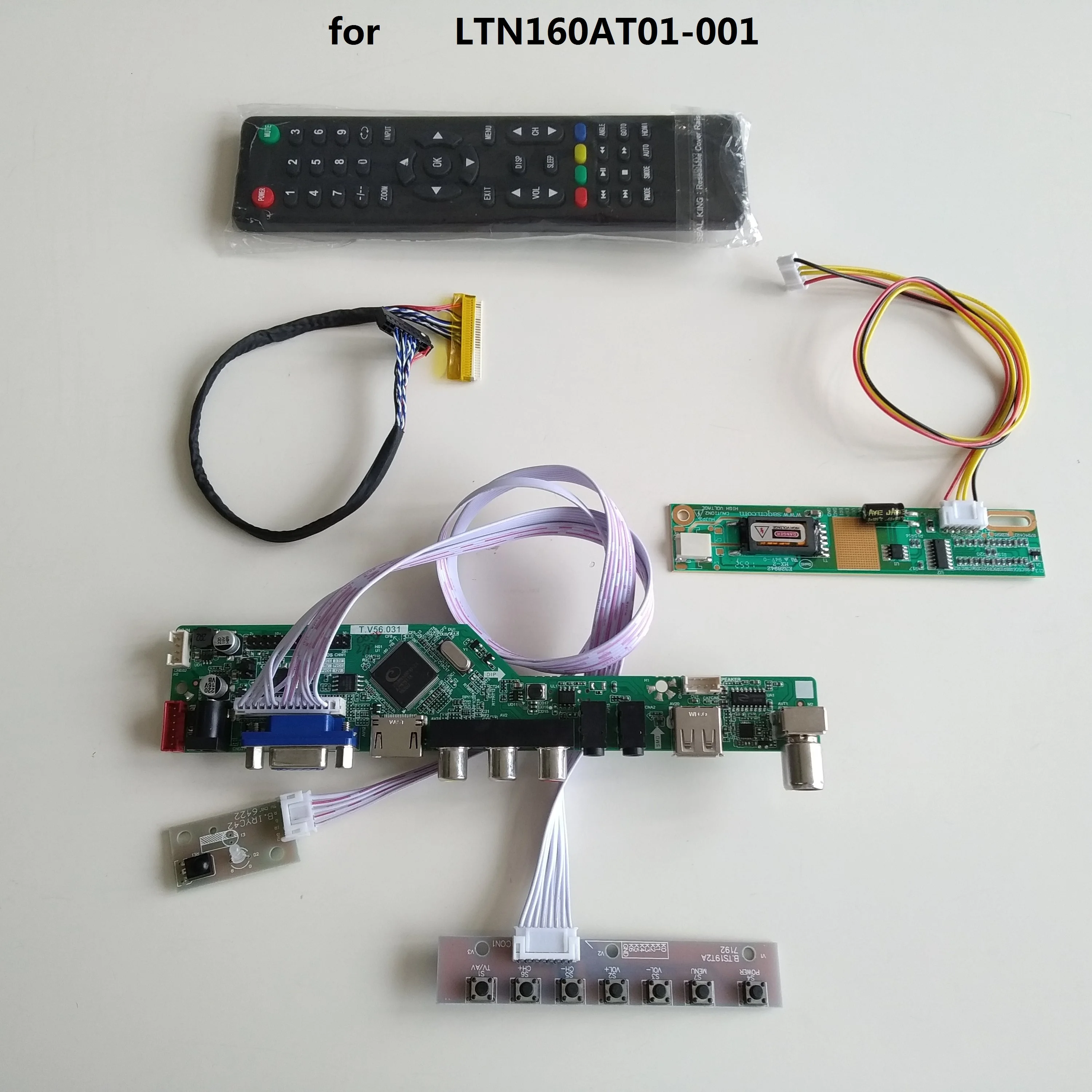 ТВ AV VGA USB AUDIO ЖК-светодиодный контроллер комплект карт для LTN160AT01-001 1366X768 16
