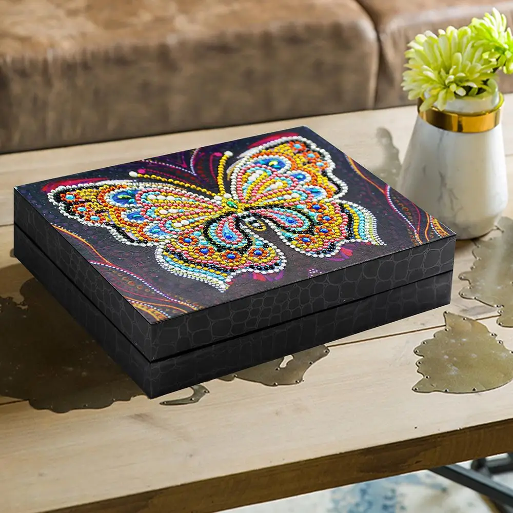 Butterfly 5D Diamond Painting Kit Jewelry Box Mosaic Embroidery Cross Stitch Girl Gift For Storage Home Decor | Дом и сад