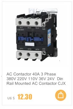 CJX2-2510 LC1 контактор переменного тока 25А 3 фазы 3-полюсный без катушки напряжение 380 В 220 В 110 В 24 в Din рейку 3 P+ 1NO нормально открытый