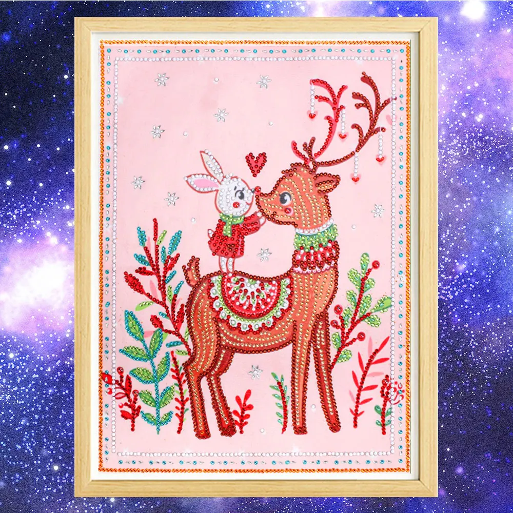 Алмазная живопись ручной работы с Санта-Клаусом круглая мозаика снеговиком