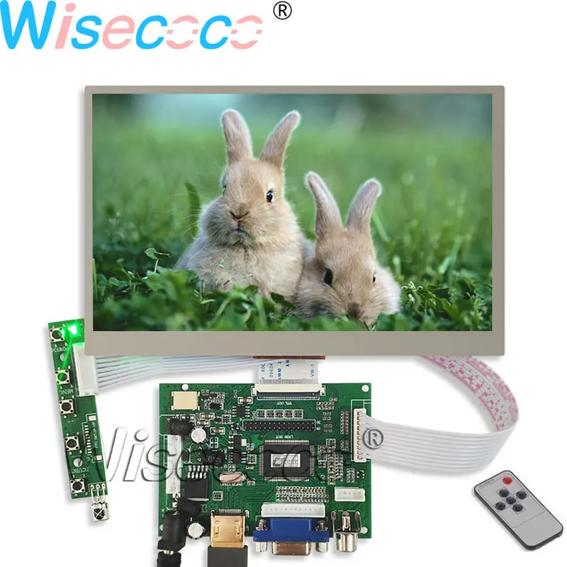 

7 Inch 1024*600 Screen Display LCD TFT Monitor EJ070NA-01J with Remote Driver Control Board 2AV HDMI VGA for Raspberry Pi