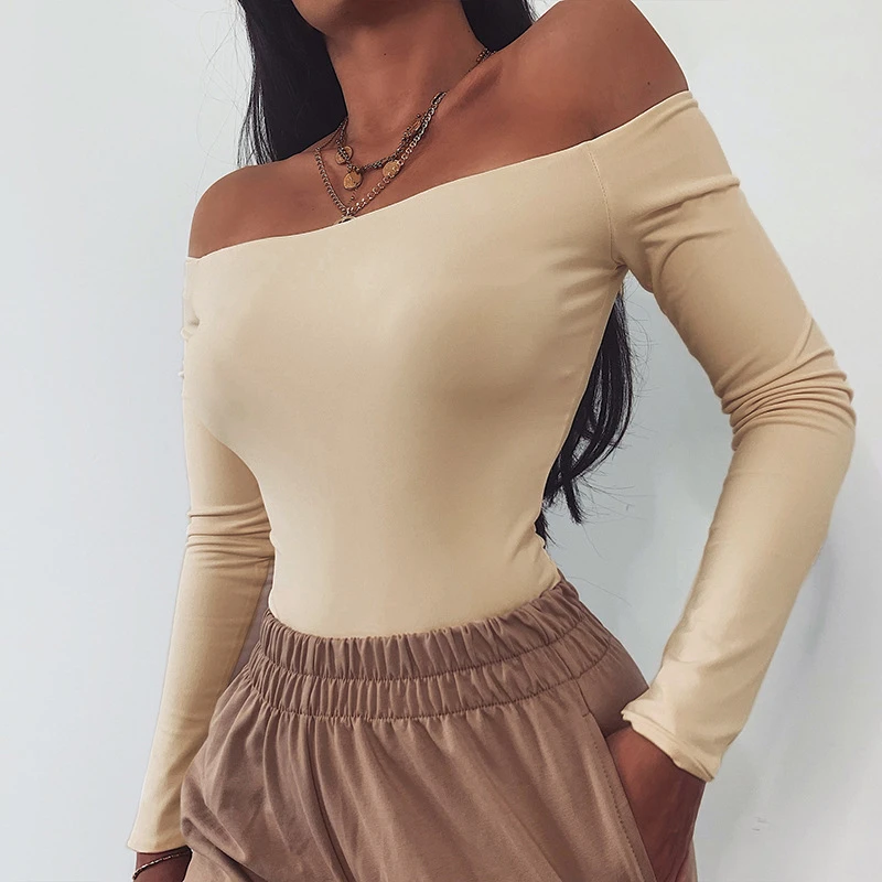 Женский боди 2019 с длинным рукавом уличная одежда Облегающий комбинезон