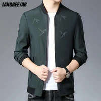 new brand casual fashion baseball collar korean autumn jacket classic windbreaker zipper mens coat fashion designer men clothing
