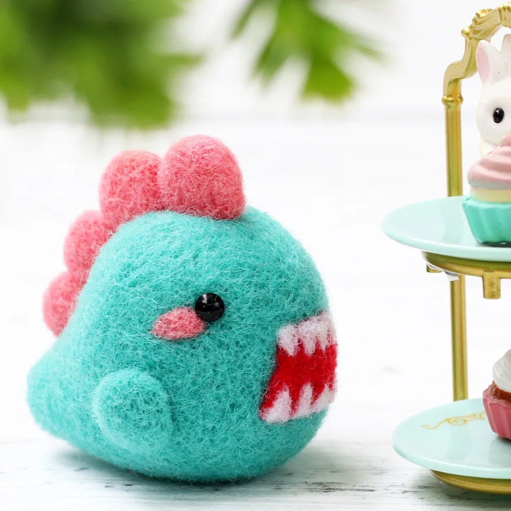 4 стиля сделай сам шерсть войлочные игрушки игла котенок милый динозавр рыба