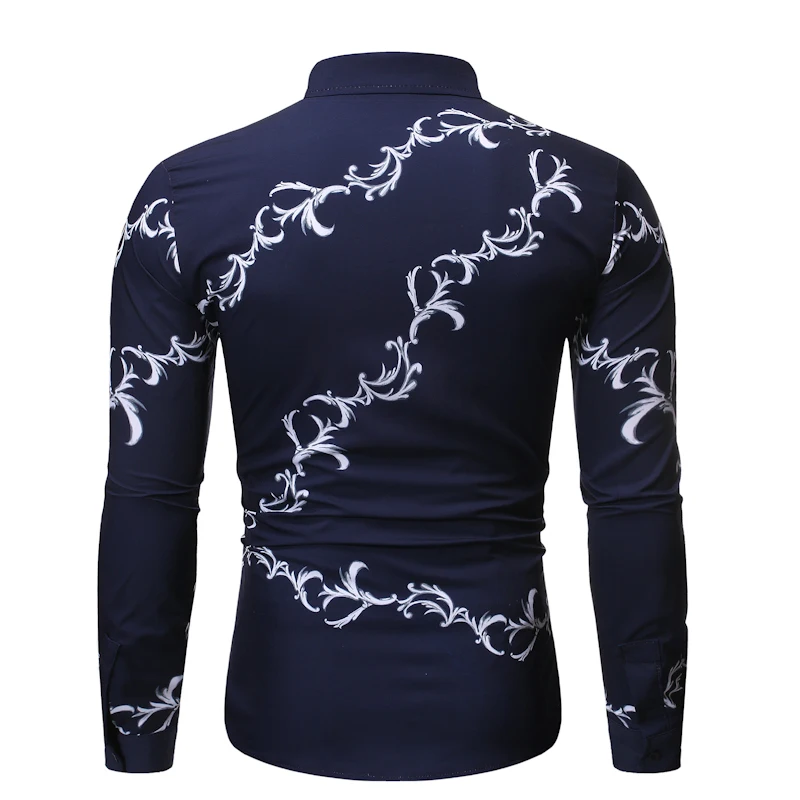 

Loldeal Fashion Baroque Shirt Men Camisas Hombre Luxury Brand Buttuon Down Dress Shirts