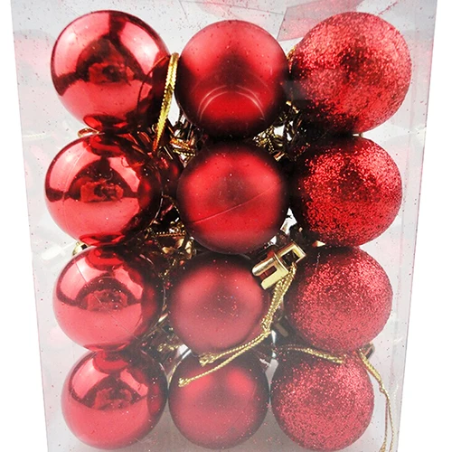 

24pcs Christmas Tree Ball Decorations 3CM Ball Baubles Hanging Ornament for DIY Xmas Party Wedding Decoration