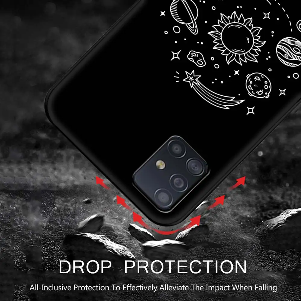 

Phone Case for Samsung Galaxy A51 A71 A70 A50 A40 A20s A30 A10s A20e A10 A02s A01 Silicon Cover Black and white lines Fashion