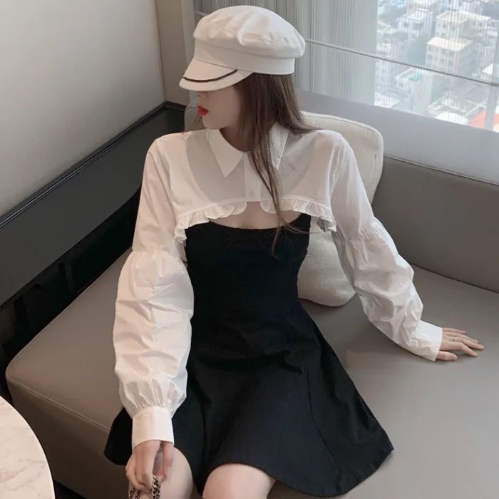 Women Long Sleeve Short Capes Shirts Woman White Tops | Женская одежда