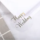 60 шт.упак. бронзового цвета прозрачные Круглые Горячего Тиснения HAPPY WEDDING наклейка для запечатывания пригласительный билет вечерние стальная труба большого диаметра 6 см