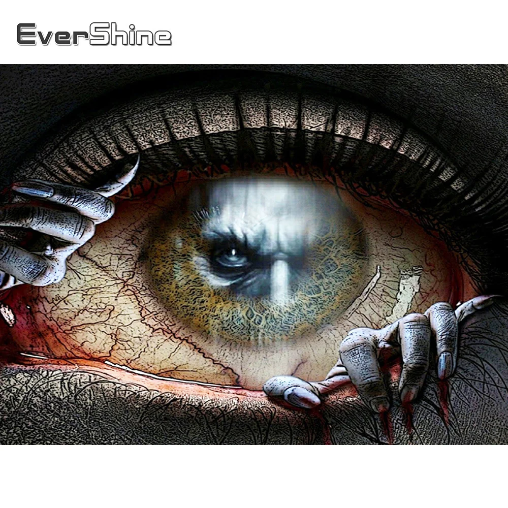 

Алмазная вышивка «глаз» Evershine, Набор для вышивки крестиком, картина стразами, ужас мозаичный портрет, подарок ручной работы на Хэллоуин