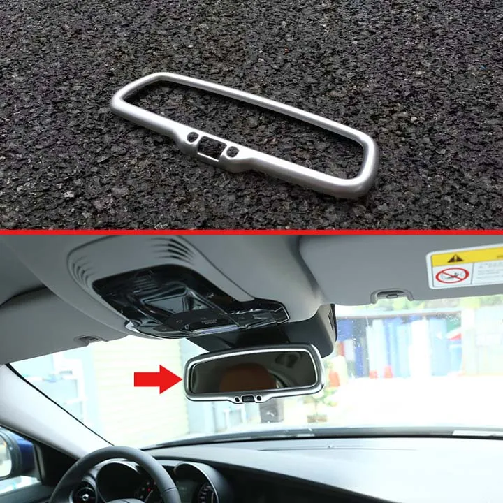 

Автомобильные аксессуары для Alfa Romeo Stelvio 2017 2018, хромированное внутреннее матовое зеркало из АБС-пластика, декоративная рамка, отделка