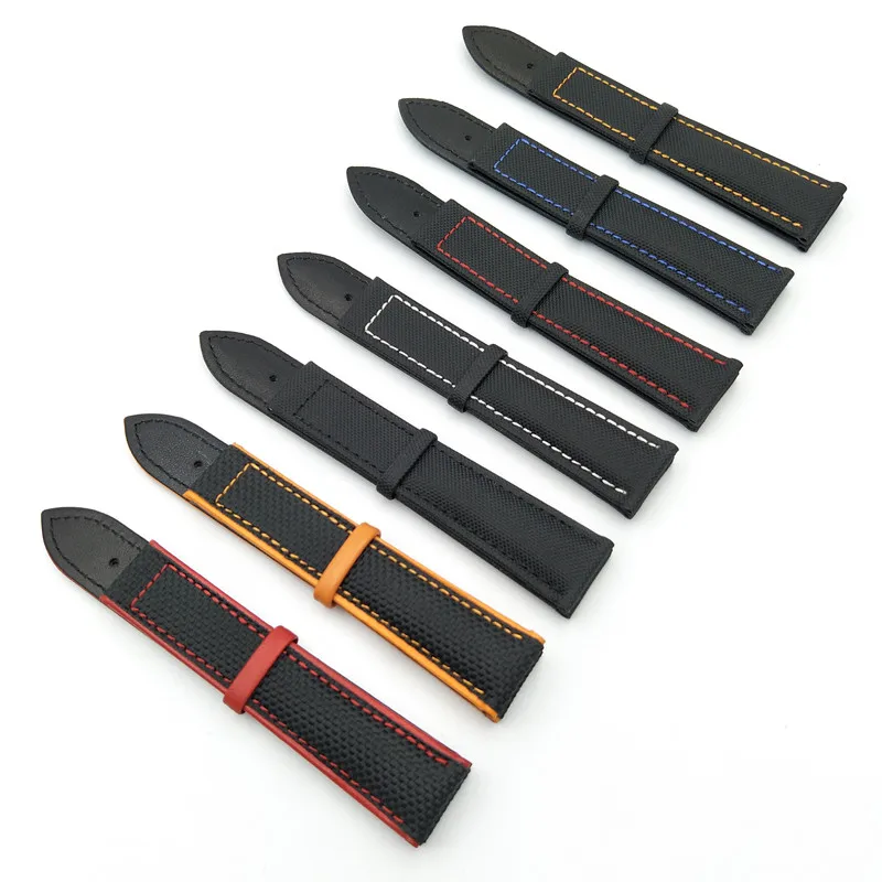 Nylon Leather Watch band For Omega Seamaster 20mm 22mm High Quality Canvas Watch Strap Band With Silver Gold Rosegold Clasp