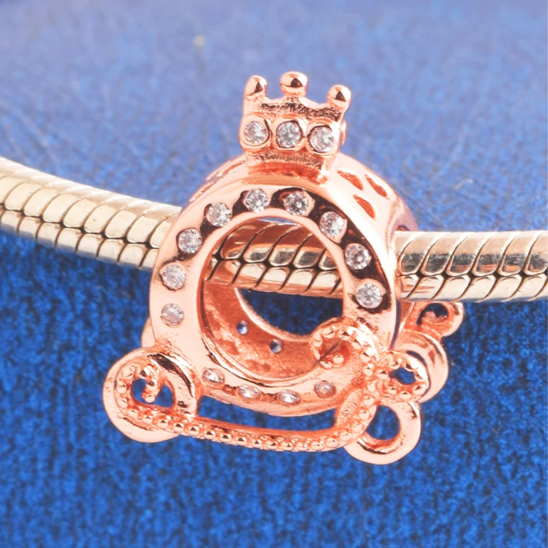 BBee розовое золото бусина корона принцесса карета подвески подвеска для Pandora