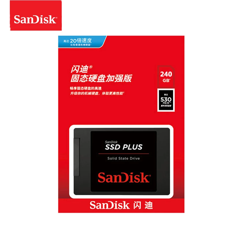 100% Sandisk SSD Plus 480GB 240GB 120GB SATA III 2.5" laptop notebook solid state disk SSD Internal Solid State Hard Drive Disk images - 6