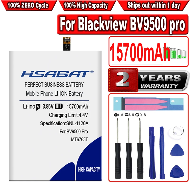 

HSABAT 15700mAh BV9500 Battery for Blackview BV9500 Pro BV9500 Plus MT6763T 536380