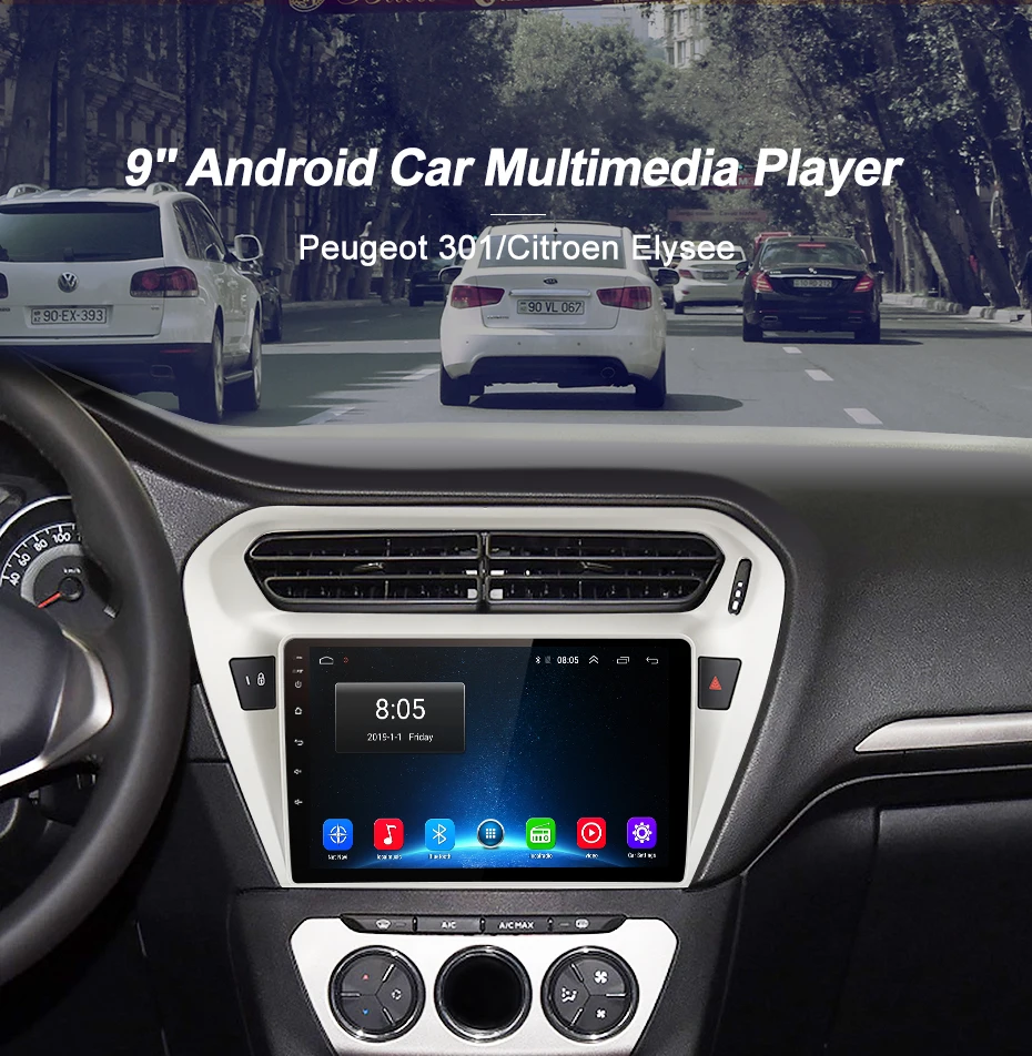 Junsun V1 2G+ 32G Android 9,0 для peugeot 301 Citroen Elysee- автомобильный Радио Мультимедиа Видео плеер навигация gps 2 din dvd