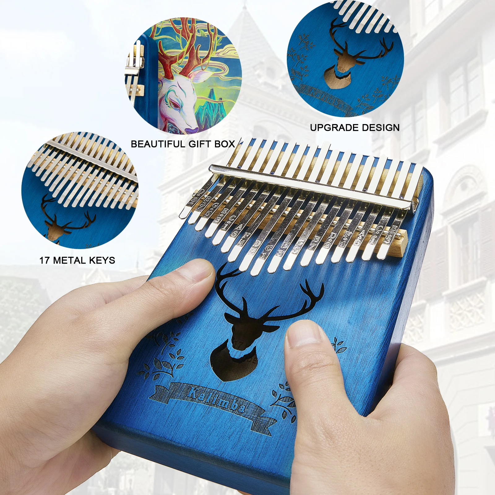 Калимба 17 клавиш высокое качество цевье корпус из красного дерева музыкальные