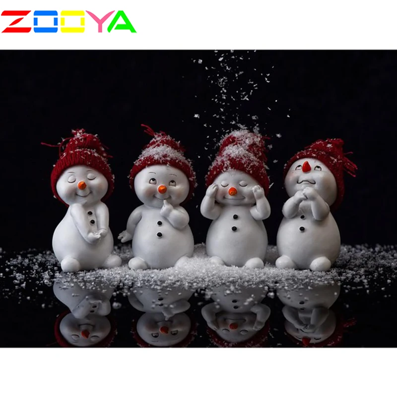Zooya Diy маленький Снеговик полная Алмазная картина алмазной мозаики Украшение