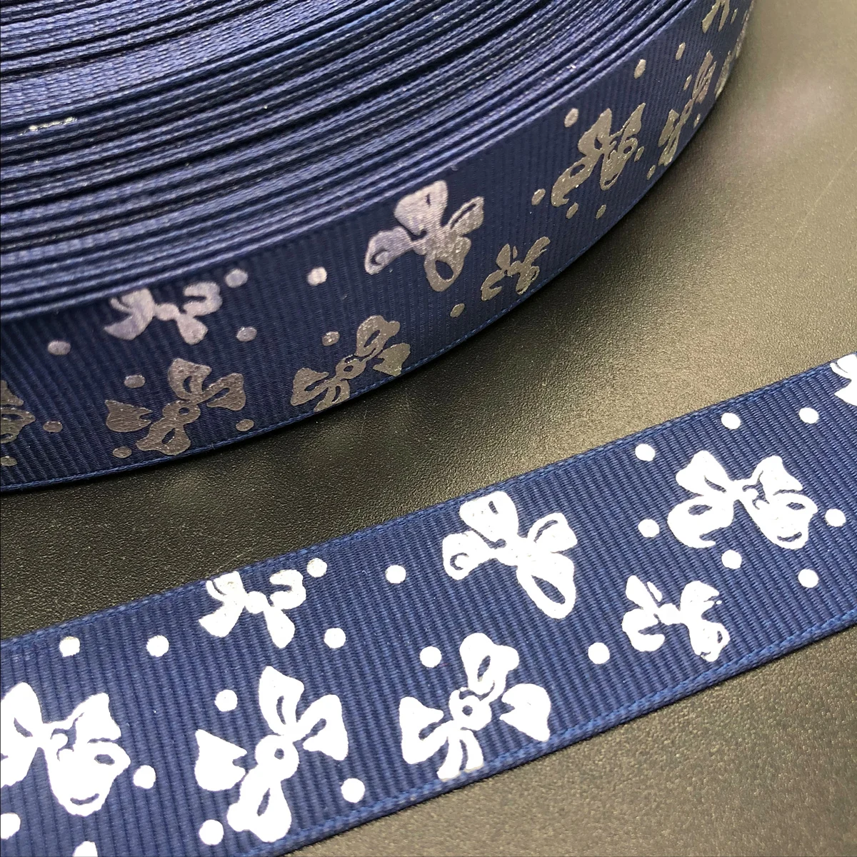 Новинка DIY 5 ярдов 25 мм Горячая Серебряная Бабочка узор корсажная лента бант для