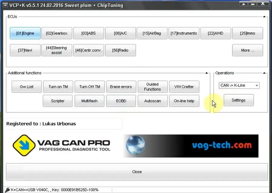 VAG Can PRO V5.5.1 OBD OBD2 кабель для диагностики автомобилей USB dongle FT245RL VCP PRO Поддержка Can Bus UDS K Line для VAG OBD2 Scanneer