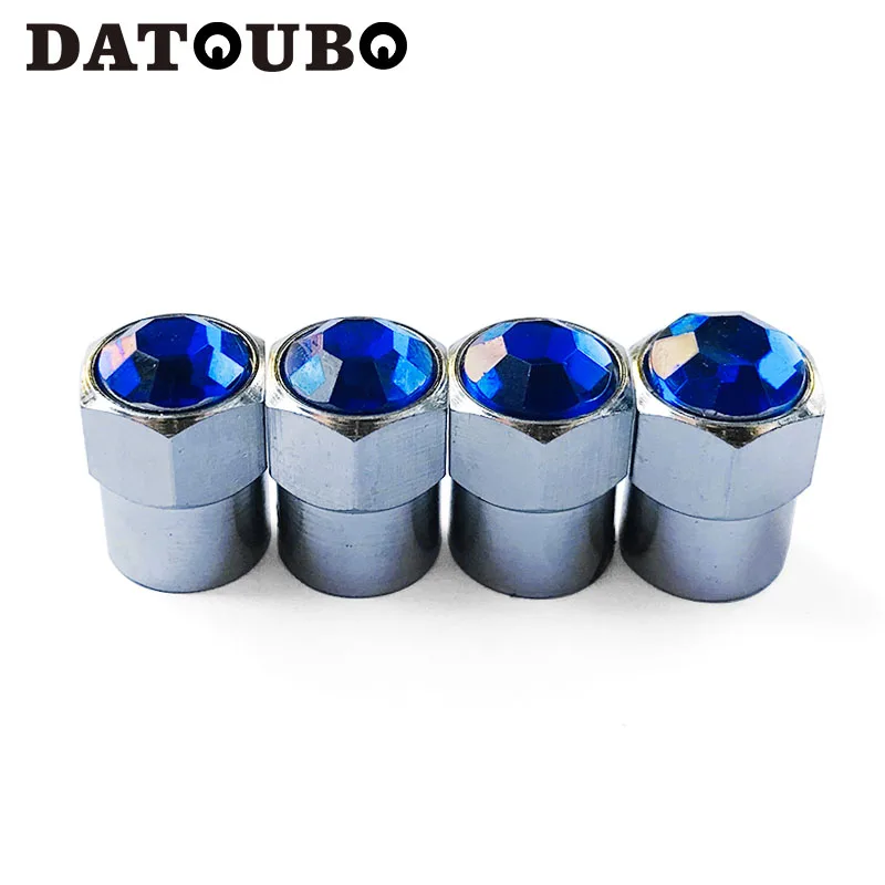 20 pcs blue color DATOUBO 20 шт. латунные хромированные полушестигранные автомобильные колеса смешанных цветов с кристаллами бриллиантов колпачки для шин стеблей колпачок для покрышек от пыли - Цвет: 20 pcs blue color