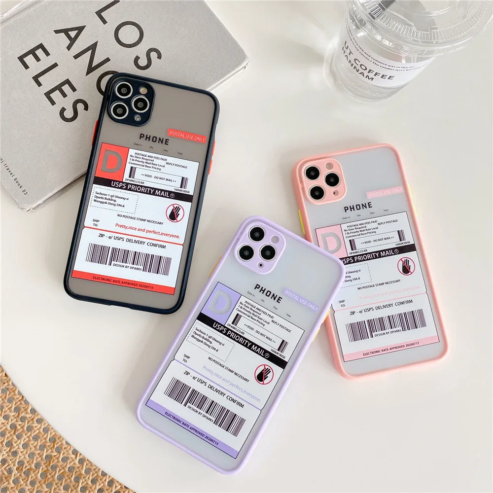 Matte Skin Label Case For Apple 7 8 Plus Cover Translucent Shockproof iPhone11 Pro Camera protective case With Pendant | Мобильные