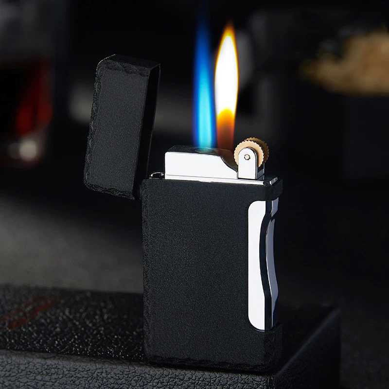Две пламени Металлическая Зажигалка Факел турбо зажигалка газовая сигарета