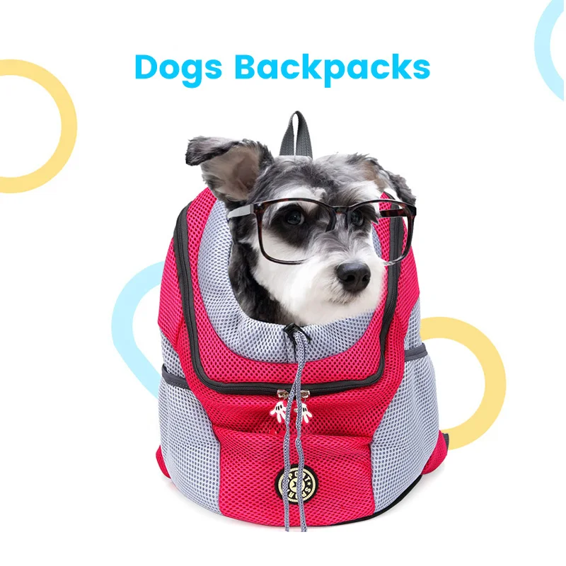 

Mesh Breathable Dog Carrier Outdoor Double Shoulder Pet Dog Cat Puppy Carrier Supplies Portable Dog Front Bag Travel Backpack