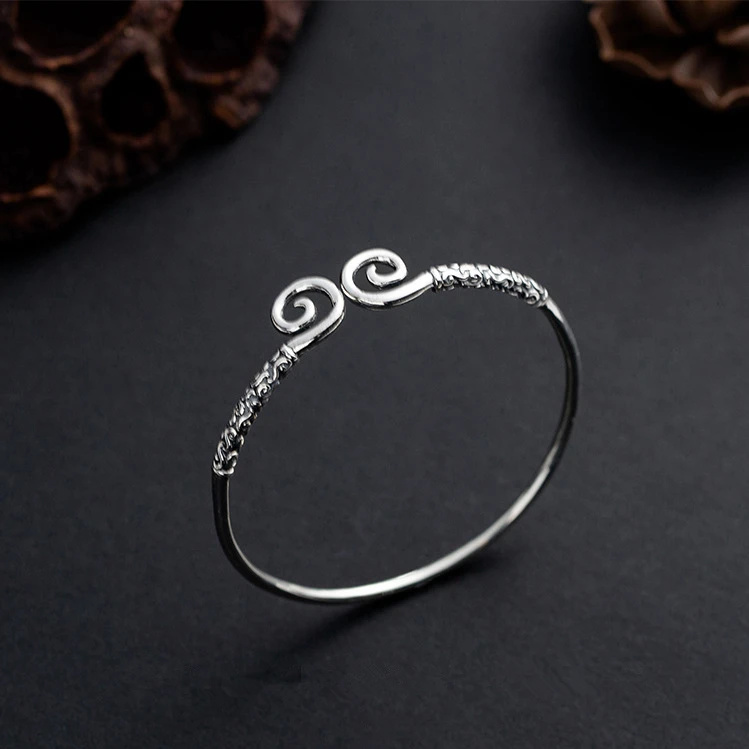 BONLAVIE S925 Серебряный браслет с изображением обезьяны короля обруч надписью Love You